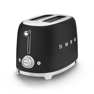 Smeg TSF01BLMEU toster / toster, 2 tosta, 6 stupnjeva pečenja, ladica za mrvice, style. 50-ih, mat crna