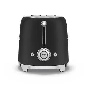 Smeg TSF01BLMEU toster / toster, 2 tosta, 6 stupnjeva pečenja, ladica za mrvice, style. 50-ih, mat crna