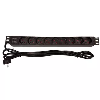 19" razvodna ploča LEXI-Net 9x230V, kabel 3m, 1U