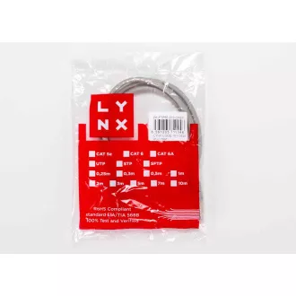 LYNX patch kabel Cat5E, FTP - 3m, sivi