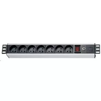 19" razvodna ploča XtendLan 5x230V, 2xIEC320-C13, ČSN, prekidač, indikator napona, prekostrujna zaštita, kabel 1.8m, 1.5U