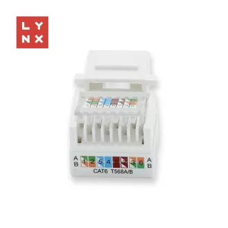 LYNX keystone UTP Cat6, samorezni, 90 stupnjeva, bijeli