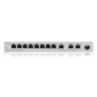 Zyxel XGS1250-12 v2, 12-portni gigabitni desktop preklopnik s web upravljanjem, 8 portova 1G + 3-portna MultiGig 1/2.5/5/10G + 1-portni SFP