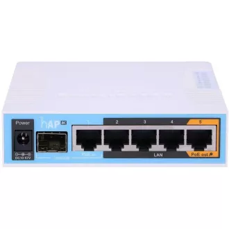 MikroTik hAP ac, 720MHz CPU, 128MB RAM, 5x LAN, 2.4+5GHz, Wi-Fi 802.11b/g/n/ac, SFP utor, uklj. L4