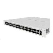 MikroTik Cloud Router Switch CRS354-48P-4S+2Q+RM, 650MHz CPU, 64MB, 1x10/100, 48xGLAN(PoE), 4xSFP+, 2xQSFP, uklj. L5