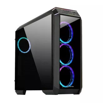 CHIEFTEC kućište STALLION II, ATX, 1x USB-C 3.2, 2x USB 3.1, 1x USB 2.0, 4x 120 mm RGB ventilator, crna