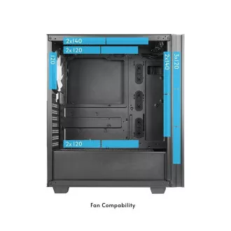 CHIEFTEC kućište HUNTER 2, ATX, 1x USB-C, 1x USB 3.1, 4x 120mm ARGB ventilator, ARGB Hub, crna CHIEFTEC kućište HUNTER 2, ATX, 1x USB-C, 1x USB 3.1, 4x 120mm ARGB ventilator, ARGB Hub, crna