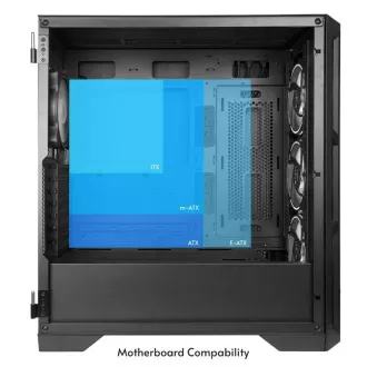CHIEFTEC kućište APEX LUMO, E-ATX, 1x USB-C 3.2, 2x USB 3.0, 4x 140mm ARGB ventilator, ARGB Hub, crna