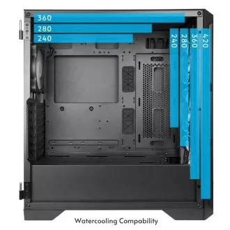 CHIEFTEC kućište APEX LUMO, E-ATX, 1x USB-C 3.2, 2x USB 3.0, 4x 140mm ARGB ventilator, ARGB Hub, crna