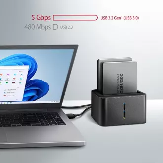 AXAGON ADSA-D25, USB 3.2 Gen 1 - 2x SATA 6G 2.5" SSD/HDD CLONE MINI priključna stanica