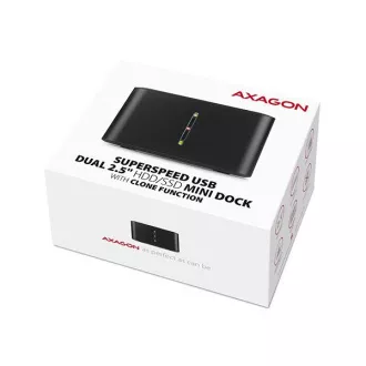 AXAGON ADSA-D25, USB 3.2 Gen 1 - 2x SATA 6G 2.5" SSD/HDD CLONE MINI priključna stanica