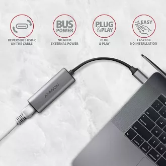 AXAGON ADE-25RC USB-C 3.2 Gen 1 - 2.5 Gigabit Ethernet mrežna kartica, Realtek 8156, auto instalacija, siva