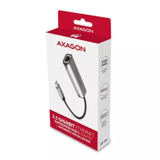 AXAGON ADE-25RC USB-C 3.2 Gen 1 - 2.5 Gigabit Ethernet mrežna kartica, Realtek 8156, auto instalacija, siva