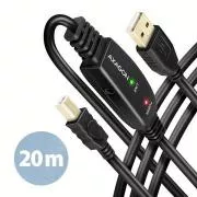 AXAGON ADR-220B, USB 2.0 AM -> BM aktivna veza / repetitor kabel, 20m
