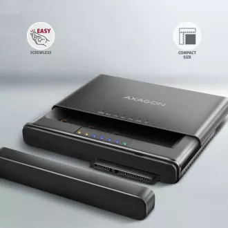 AXAGON ADSA-CC USB-C 10Gbps - NVMe M.2 SSD & SATA 2.5"/3.5" SSD/HDD CLONE MASTER 2 adapter