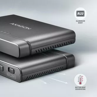 AXAGON ADSA-CC USB-C 10Gbps - NVMe M.2 SSD & SATA 2.5"/3.5" SSD/HDD CLONE MASTER 2 adapter