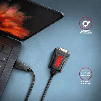 AXAGON ADS-1PSN, USB-A 2.0 - serijski RS-232 DB9-M Prolific adapter / kabel 1.5m