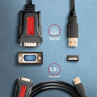 AXAGON ADS-1PSN, USB-A 2.0 - serijski RS-232 DB9-M Prolific adapter / kabel 1.5m