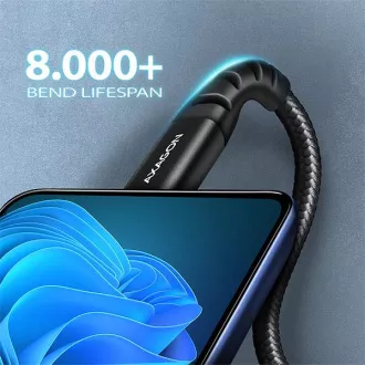 AXAGON BUCM-CM15AB, HQ kabel USB-C <-> USB-C, 1.5m, USB 2.0, PD 60W 3A, ALU, pleteni, crni AXAGON BUCM-CM15AB, HQ kabel USB-C <-> USB-C, 1.5m, USB 2.0, PD 60W 3A, ALU, pleteni, crni