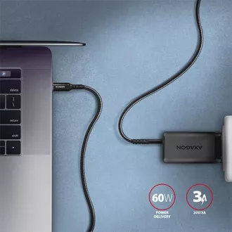 AXAGON BUCM-CM15AB, HQ kabel USB-C <-> USB-C, 1.5m, USB 2.0, PD 60W 3A, ALU, pleteni, crni AXAGON BUCM-CM15AB, HQ kabel USB-C <-> USB-C, 1.5m, USB 2.0, PD 60W 3A, ALU, pleteni, crni