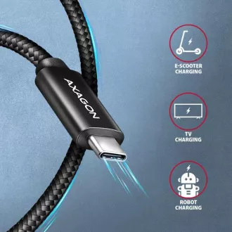 AXAGON BUCM2-CM25AB, CHARGE kabel USB-C <-> USB-C, 2.5m, Hi-Speed USB, PD 240W 5A, ALU, pleteni, crni AXAGON BUCM2-CM25AB, CHARGE kabel USB-C <-> USB-C, 2.5m, Hi-Speed USB, PD 240W 5A, ALU, pleteni, crni