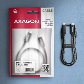 AXAGON BUCM2-CM25AB, CHARGE kabel USB-C <-> USB-C, 2.5m, Hi-Speed USB, PD 240W 5A, ALU, pleteni, crni AXAGON BUCM2-CM25AB, CHARGE kabel USB-C <-> USB-C, 2.5m, Hi-Speed USB, PD 240W 5A, ALU, pleteni, crni