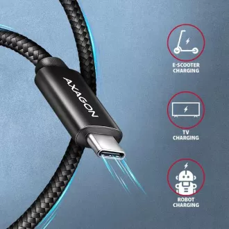 AXAGON BUCM4X-CM10AB NewGEN+ kabel USB-C <-> USB-C, 1m, USB4 Gen 3×2, PD 240W 5A, 8K HD, ALU, pleteni, crni