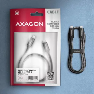 AXAGON BUCM4X-CM10AB NewGEN+ kabel USB-C <-> USB-C, 1m, USB4 Gen 3×2, PD 240W 5A, 8K HD, ALU, pleteni, crni