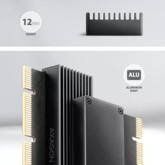 AXAGON PCEM2-XS, PCIe x16 - M.2 NVMe M-key utor adapter, poklopac s hladnjakom za pasivno hlađenje AXAGON PCEM2-XS, PCIe x16 - M.2 NVMe M-key utor adapter, poklopac s hladnjakom za pasivno hlađenje