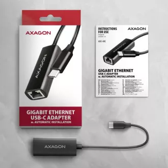 AXAGON ADE-ARC, USB-C 3.2 Gen 1 - Gigabit Ethernet mrežna kartica, Realtek 8153, auto instalacija
