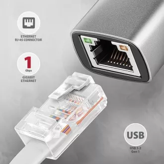 AXAGON ADE-TXCA, USB-C + USB-A 3.2 Gen 1 - Gigabit Ethernet mrežna kartica, Asix AX88179, auto instalacija