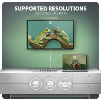 AXAGON HMC-10HLS, USB 5Gbps hub, 4x USB-A, HDMI 4k/60Hz, RJ-45 GLAN, SD/mSD, PD 100W, USB-C kabel 25cm