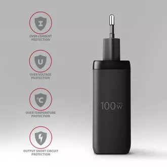 AXAGON ACU-DPQ100, GaN mrežni punjač 100W, 3x port (USB-A + dual USB-C), PD3.0/PPS/QC4+/Apple, crni AXAGON ACU-DPQ100, GaN mrežni punjač 100W, 3x port (USB-A + dual USB-C), PD3.0/PPS/QC4+/Apple, crni