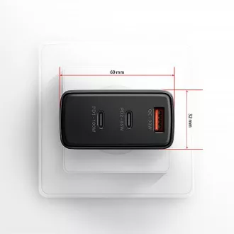 AXAGON ACU-DPQ100, GaN mrežni punjač 100W, 3x port (USB-A + dual USB-C), PD3.0/PPS/QC4+/Apple, crni AXAGON ACU-DPQ100, GaN mrežni punjač 100W, 3x port (USB-A + dual USB-C), PD3.0/PPS/QC4+/Apple, crni