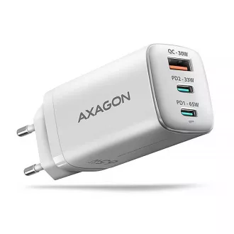 AXAGON ACU-DPQ65W, GaN mrežni punjač 65W, 3x port (USB-A + dual USB-C), PD3.0/QC4+/PPS/Apple, bijeli AXAGON ACU-DPQ65W, GaN mrežni punjač 65W, 3x port (USB-A + dual USB-C), PD3.0/QC4+/PPS/Apple, bijeli