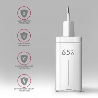 AXAGON ACU-DPQ65W, GaN mrežni punjač 65W, 3x port (USB-A + dual USB-C), PD3.0/QC4+/PPS/Apple, bijeli AXAGON ACU-DPQ65W, GaN mrežni punjač 65W, 3x port (USB-A + dual USB-C), PD3.0/QC4+/PPS/Apple, bijeli