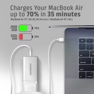 AXAGON ACU-DPQ65W, GaN mrežni punjač 65W, 3x port (USB-A + dual USB-C), PD3.0/QC4+/PPS/Apple, bijeli AXAGON ACU-DPQ65W, GaN mrežni punjač 65W, 3x port (USB-A + dual USB-C), PD3.0/QC4+/PPS/Apple, bijeli