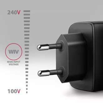 AXAGON ACU-PQ45 GaN mrežni punjač 45W, 2x porta (USB-A + USB-C), PD3.0/PPS/QC4+/SFC 2.0/AFC/Apple