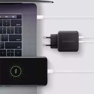 AXAGON ACU-PQ45 GaN mrežni punjač 45W, 2x porta (USB-A + USB-C), PD3.0/PPS/QC4+/SFC 2.0/AFC/Apple