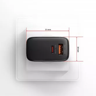 AXAGON ACU-PQ45 GaN mrežni punjač 45W, 2x porta (USB-A + USB-C), PD3.0/PPS/QC4+/SFC 2.0/AFC/Apple