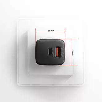 AXAGON ACU-PQ20, mrežni punjač 20W, 2x porta (USB-A + USB-C), PD3.0/PPS/QC4+/AFC/Apple, crni AXAGON ACU-PQ20, mrežni punjač 20W, 2x porta (USB-A + USB-C), PD3.0/PPS/QC4+/AFC/Apple, crni