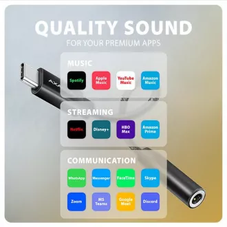 AXAGON ADA-HC, USB-C do 3,5 mm utičnice - Hi-Res DAC audio adapter, 384kHz/32bit, stereo AXAGON ADA-HC, USB-C do 3,5 mm utičnice - Hi-Res DAC audio adapter, 384kHz/32bit, stereo