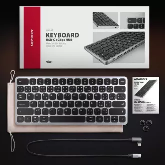 AXAGON HMC-KB-CS, USB 5Gbps hub sa CZ/SK tipkovnicom, HDMI 4K/60Hz, 3x USB-A, SD/mSD, audio, PD 100W, USB-C kabel 60cm AXAGON HMC-KB-CS, USB 5Gbps hub sa CZ/SK tipkovnicom, HDMI 4K/60Hz, 3x USB-A, SD/mSD, audio, PD 100W, USB-C kabel 60cm