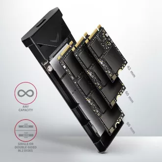 AXAGON EEM2-UB2, USB-C 10Gbps - M.2 NVMe SSD ARROW kutija, crna