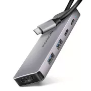 AXAGON HMC-5H60, USB 5Gbps hub, portovi 2x USB-A, 1x USB-C, HDMI 4k/60, PD 100W, USB-C kabel 15cm