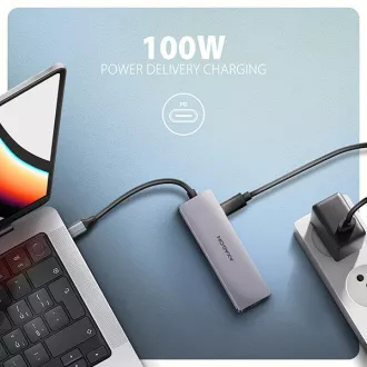 AXAGON HMC-5H60, USB 5Gbps hub, portovi 2x USB-A, 1x USB-C, HDMI 4k/60, PD 100W, USB-C kabel 15cm