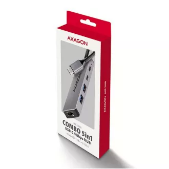 AXAGON HMC-5H60, USB 5Gbps hub, portovi 2x USB-A, 1x USB-C, HDMI 4k/60, PD 100W, USB-C kabel 15cm