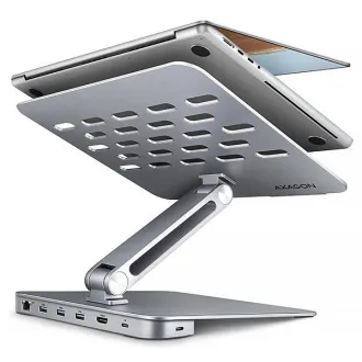 AXAGON HMC-STND, stalak za prijenosna računala od 10"-17", USB 5Gbps hub, 3x USB-A, HDMI 4k/60Hz, RJ-45, PD 100W, USB-C kabel 60 cm - Rabljen AXAGON HMC-STND, stalak za prijenosna računala od 10"-17", USB 5Gbps hub, 3x USB-A, HDMI 4k/60Hz, RJ-45, PD 100W, USB-C kabel 60 cm - Rabljen