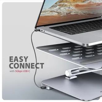 AXAGON HMC-STND, stalak za prijenosna računala od 10"-17", USB 5Gbps hub, 3x USB-A, HDMI 4k/60Hz, RJ-45, PD 100W, USB-C kabel 60 cm - Rabljen AXAGON HMC-STND, stalak za prijenosna računala od 10"-17", USB 5Gbps hub, 3x USB-A, HDMI 4k/60Hz, RJ-45, PD 100W, USB-C kabel 60 cm - Rabljen
