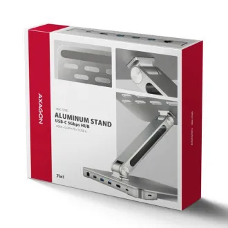 AXAGON HMC-STND, stalak za prijenosna računala od 10"-17", USB 5Gbps hub, 3x USB-A, HDMI 4k/60Hz, RJ-45, PD 100W, USB-C kabel 60 cm - Rabljen AXAGON HMC-STND, stalak za prijenosna računala od 10"-17", USB 5Gbps hub, 3x USB-A, HDMI 4k/60Hz, RJ-45, PD 100W, USB-C kabel 60 cm - Rabljen